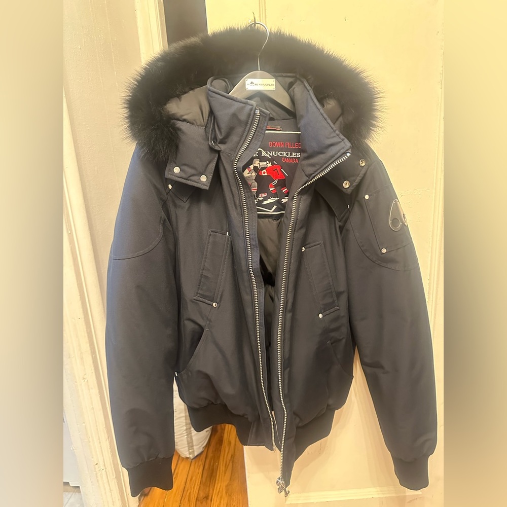 Moose knuckles ballistic bomber jacket.